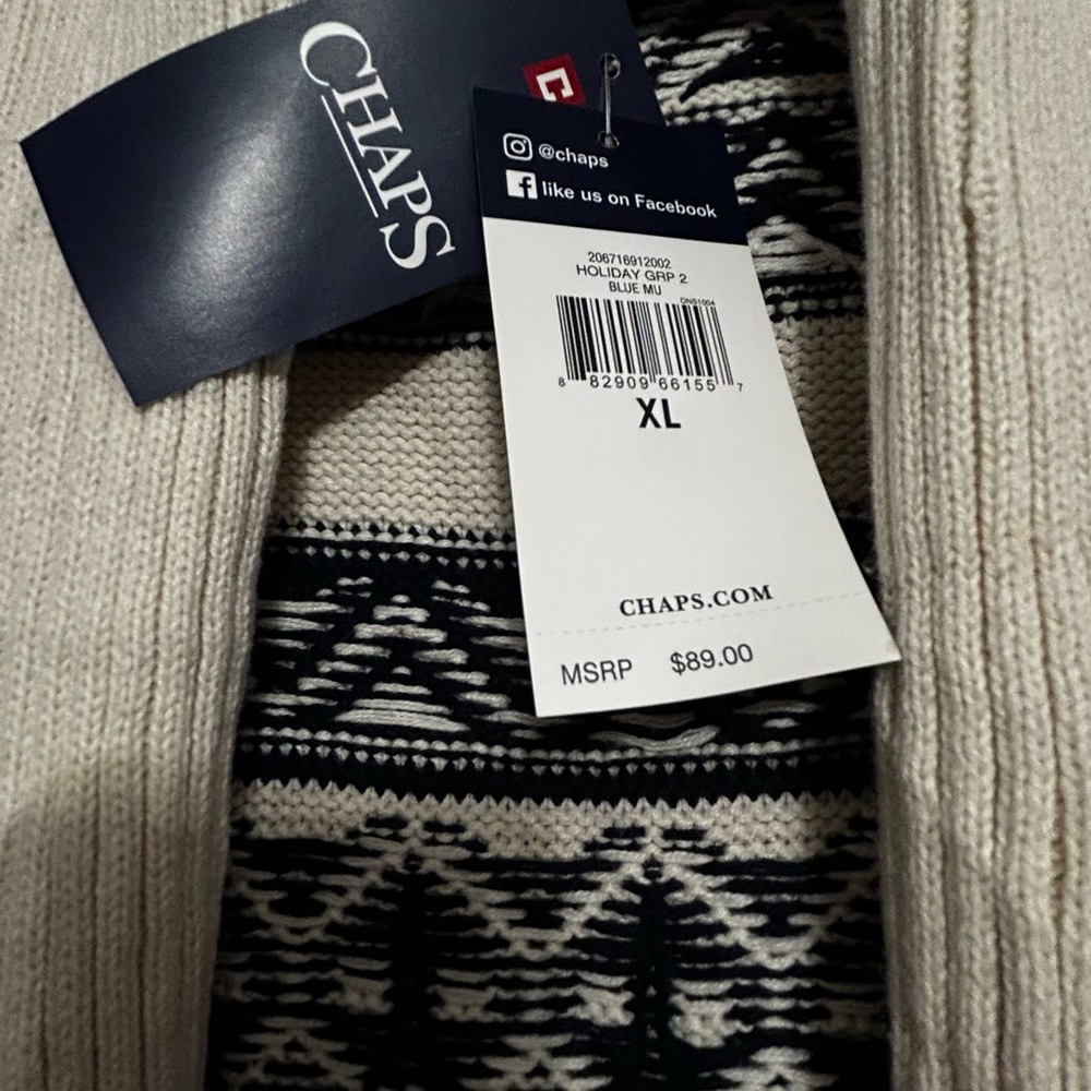 Chaps NWT Patterned Cardigan - Picture 5 of 5